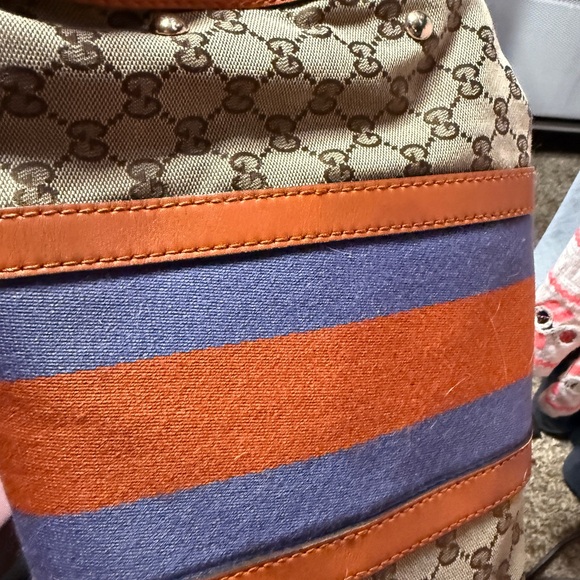 Gucci Beige and Blue Satchel - Picture 8 of 14